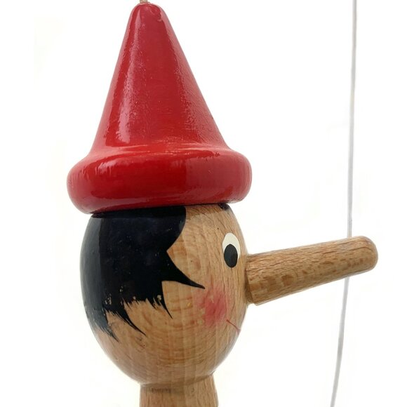 MASTRO Geppetto Pinocchio Wooden Marionette Puppet Hand-Carved Italy Folk Art - Picture 8 of 10